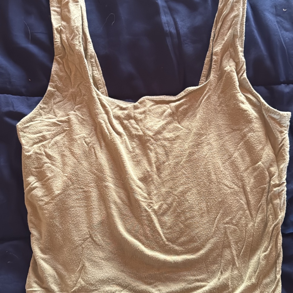 Elegant Beige Sleeveless Tank Top